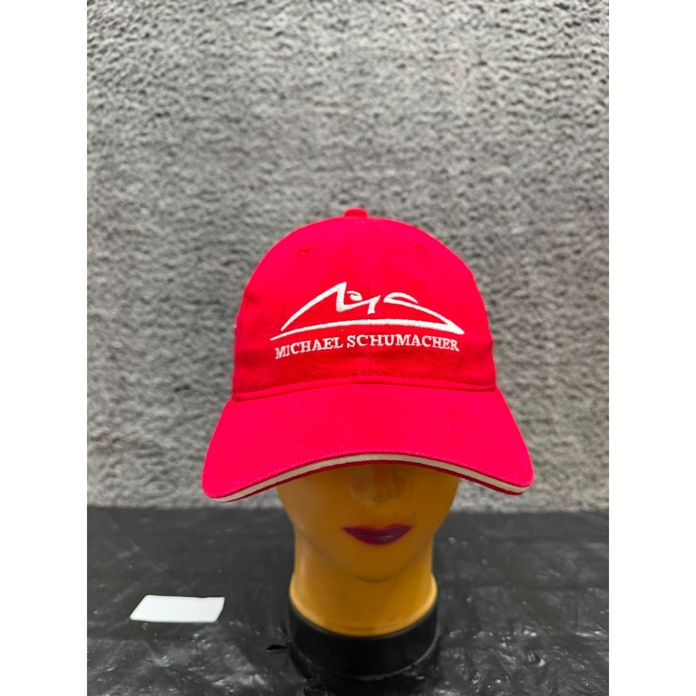Vintage Ferrari Michael Schumacher Embroidered Strapback Hat Red Unisex One Size